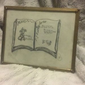 ORIGINAL with INCLUDED vintage frame drawing